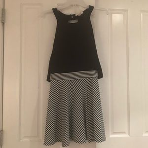 Two Tier black and white striped Ella Moss dress